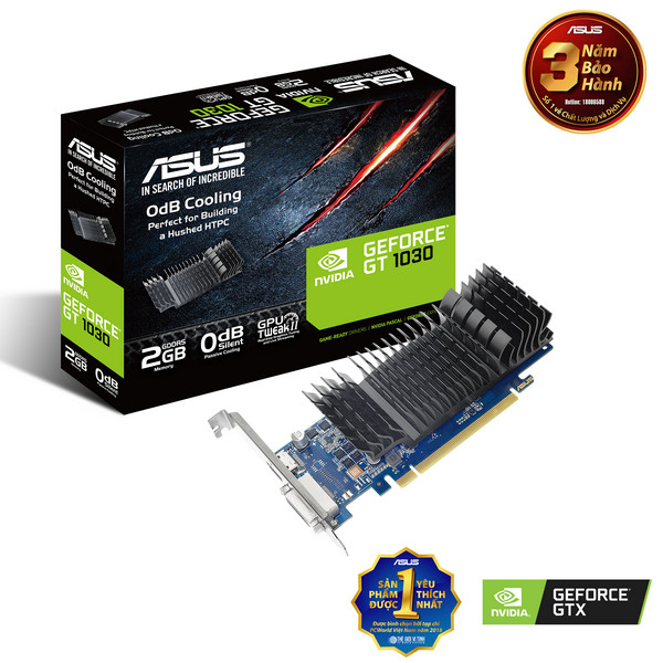 VGA Asus GT1030-SL-2G-BRK (NVIDIA Geforce 2Gb DDR5 64 Bits)