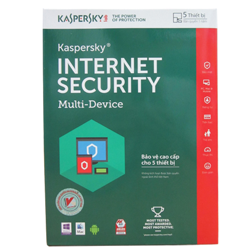 Phần mềm diệt virut Kaspersky Internet security (5PC/12T)