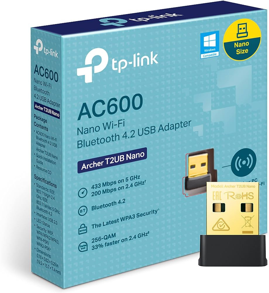 USB wifi Tplink T2UB Nano USB Wi-Fi Nano Bluetooth 4.2 AC600