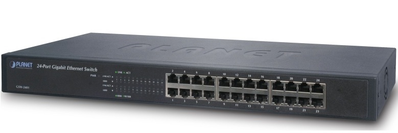 Planet Switch 24-Port 10/100/1000Mbps Gigabit Ethernet Switch (GSW-2401)